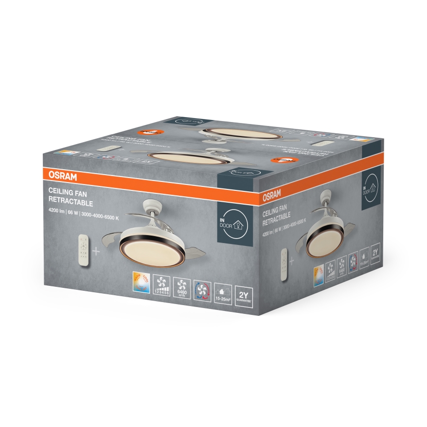 Osram - Plafoniera LED con ventilatore CEILING FAN LED/66W/230V 3000/4000/6500K, bianco, con telecomando