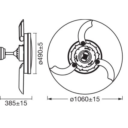 Osram - Plafoniera LED con ventilatore CEILING FAN LED/66W/230V 3000/4000/6500K, bianco, con telecomando
