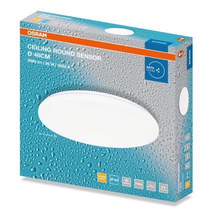 Osram - Lampada da soffitto LED per bagno con sensore crepuscolare CEILING ROUND LED/36W/230V 4000K Ø 48 cm IP44 bianco