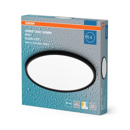 Osram - Plafoniera da soffitto per bagno DISC LED/18W/230V 3000/4000K Ø 30 cm IP44 nero