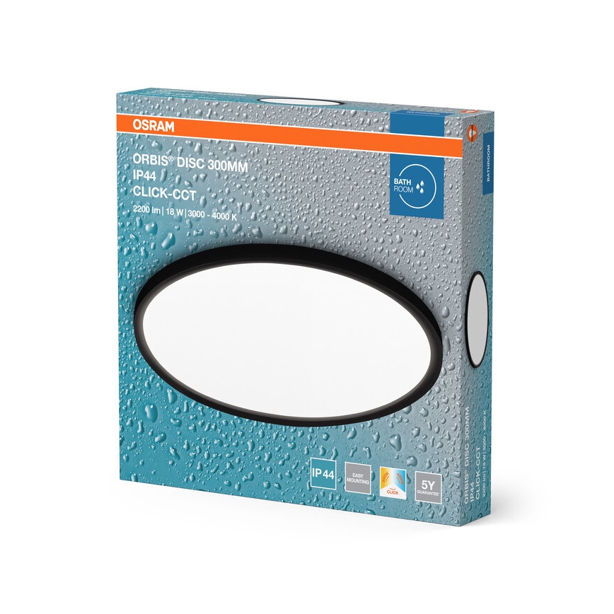 Osram - Plafoniera da soffitto per bagno DISC LED/18W/230V 3000/4000K Ø 30 cm IP44 nero