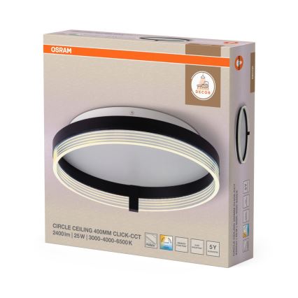 Osram - Plafoniera LED DECOR CIRCLE LED/25W/230V 3000/4000/6500K Ø 40 cm nero/bianco