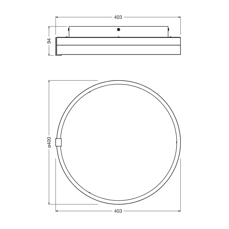 Osram - Plafoniera LED DECOR CIRCLE LED/25W/230V 3000/4000/6500K Ø 40 cm nero/bianco