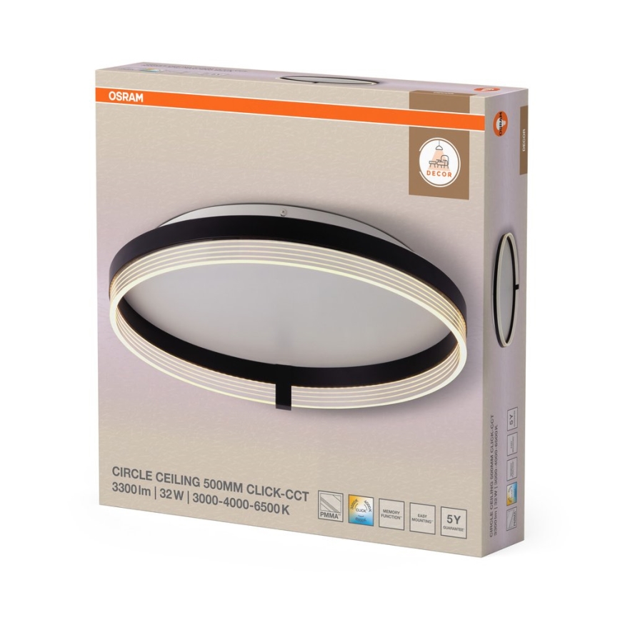 Osram - Plafoniera LED DECOR CIRCLE LED/32W/230V 3000/4000/6500K Ø 50 cm nero/bianco