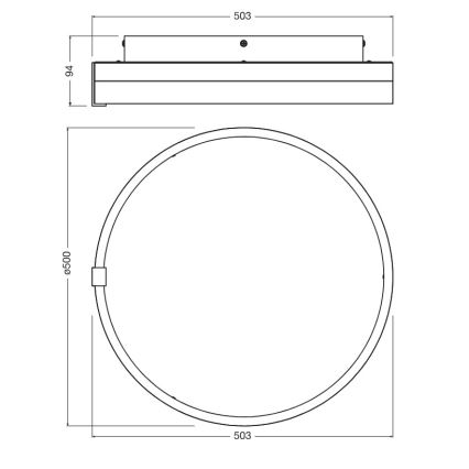 Osram - Plafoniera LED DECOR CIRCLE LED/32W/230V 3000/4000/6500K Ø 50 cm nero/bianco