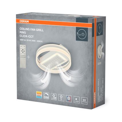 Osram - Plafoniera LED dimmerabile con ventilatore CEILING FAN LED/55W/230V 3000-6500K bianca + telecomando