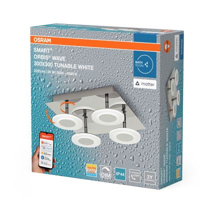 Osram - Plafoniera LED dimmerabile per bagno SMART+ WAVE LED/24W/230V 3000-6500K IP44 Wi-Fi