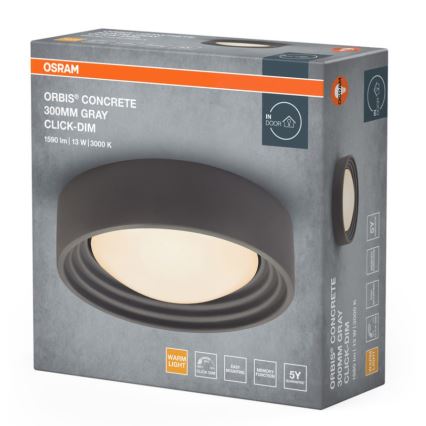 Osram - Plafoniera dimmerabile a LED ORBIS CONCRETE LED/13W/230V Ø 30 cm grigio/cemento