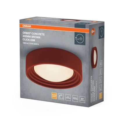 Osram - Plafoniera dimmerabile a LED ORBIS CONCRETE LED/13W/230V Ø 30 cm marrone/cemento