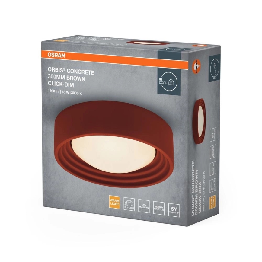 Osram - Plafoniera dimmerabile a LED ORBIS CONCRETE LED/13W/230V Ø 30 cm marrone/cemento