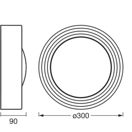 Osram - Plafoniera dimmerabile a LED ORBIS CONCRETE LED/13W/230V Ø 30 cm marrone/cemento