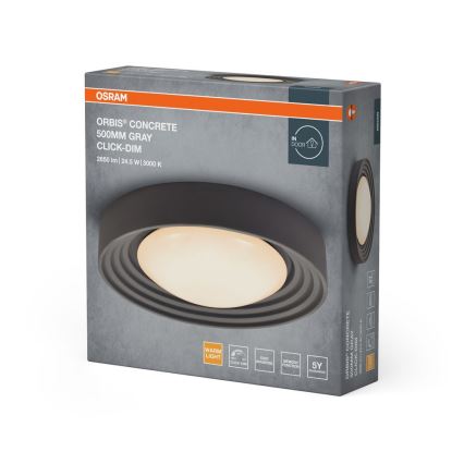Osram - Plafoniera LED dimmerabile ORBIS CONCRETE LED/24,5W/230V Ø 50 cm grigio/cemento