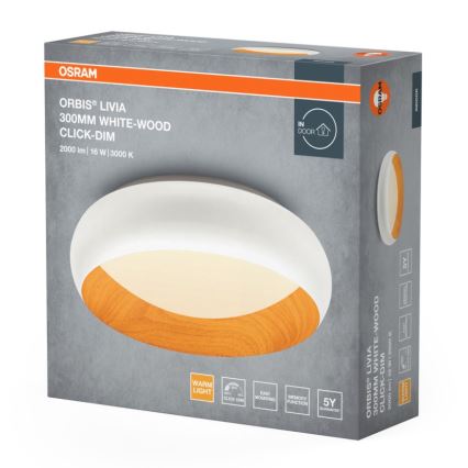 Osram - Plafoniera LED dimmerabile ORBIS LIVIA LED/16W/230V Ø 30 cm bianco/marrone