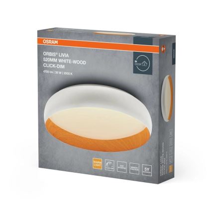 Osram - Plafoniera LED dimmerabile ORBIS LIVIA LED/36W/230V Ø 52 cm bianco/marrone