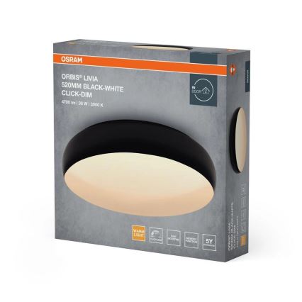 Osram - Plafoniera LED dimmerabile ORBIS LIVIA LED/36W/230V Ø 52 cm nero/bianco
