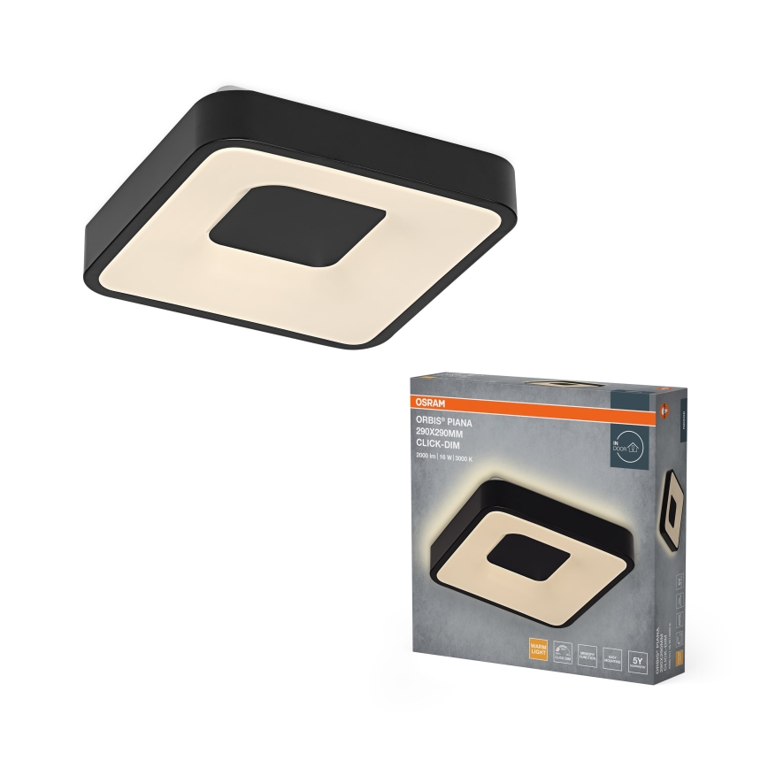 Osram - Plafoniera LED dimmerabile ORBIS PIANA LED/16W/230V 29x29 cm nera