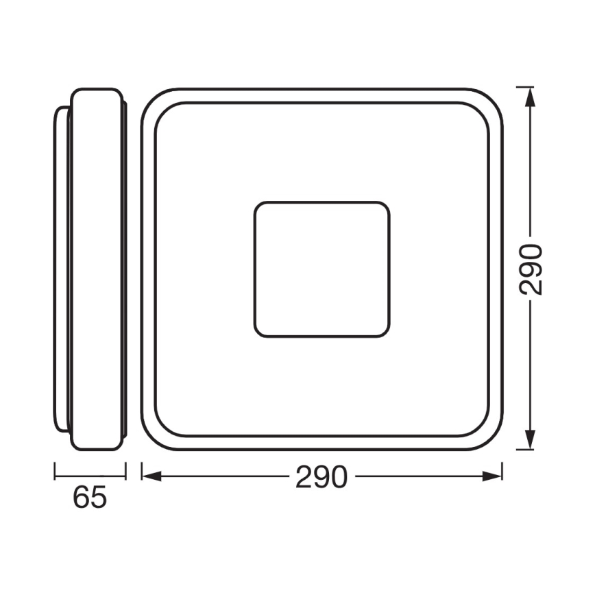 Osram - Plafoniera LED dimmerabile ORBIS PIANA LED/16W/230V 29x29 cm nera