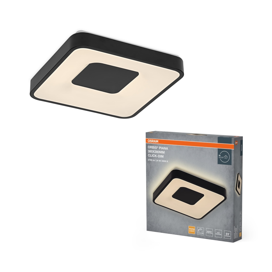 Osram - Plafoniera LED dimmerabile ORBIS PIANA LED/24W/230V 38x38 cm nero