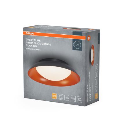 Osram - Plafoniera LED dimmerabile ORBIS PLATE LED/19W/230V Ø 31 cm arancione/nero