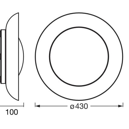 Osram - Plafoniera LED dimmerabile ORBIS PLATE LED/35W/230V Ø 43 cm arancione/nero