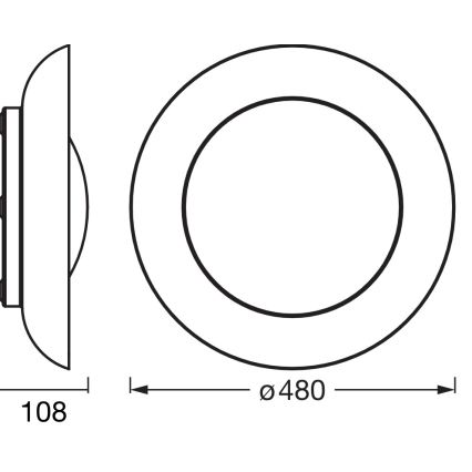 Osram - Plafoniera LED dimmerabile ORBIS PLATE LED/45W/230V Ø 48 cm verde/nero