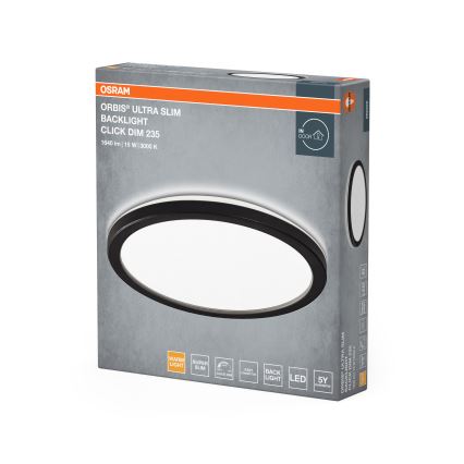 Osram - Plafoniera LED dimmerabile ORBIS ULTRA SLIM LED/15W/230V 3000K Ø 23,5 cm nero