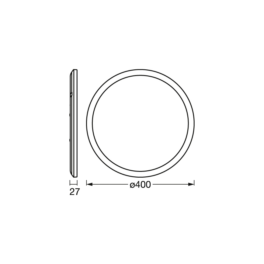 Osram - Plafoniera LED dimmerabile ORBIS ULTRA SLIM LED/22W/230V 3000K Ø 40 cm nera