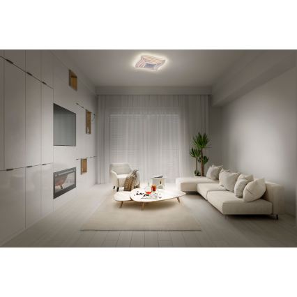 Osram - plafoniera LED dimmerabile ORBIS WAVES LED/43W/230V 2600-6000K 48x48 cm bianco + telecomando
