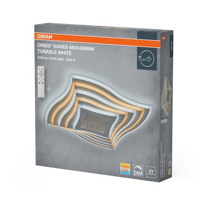 Osram - plafoniera LED dimmerabile ORBIS WAVES LED/43W/230V 2600-6000K 48x48 cm bianco + telecomando