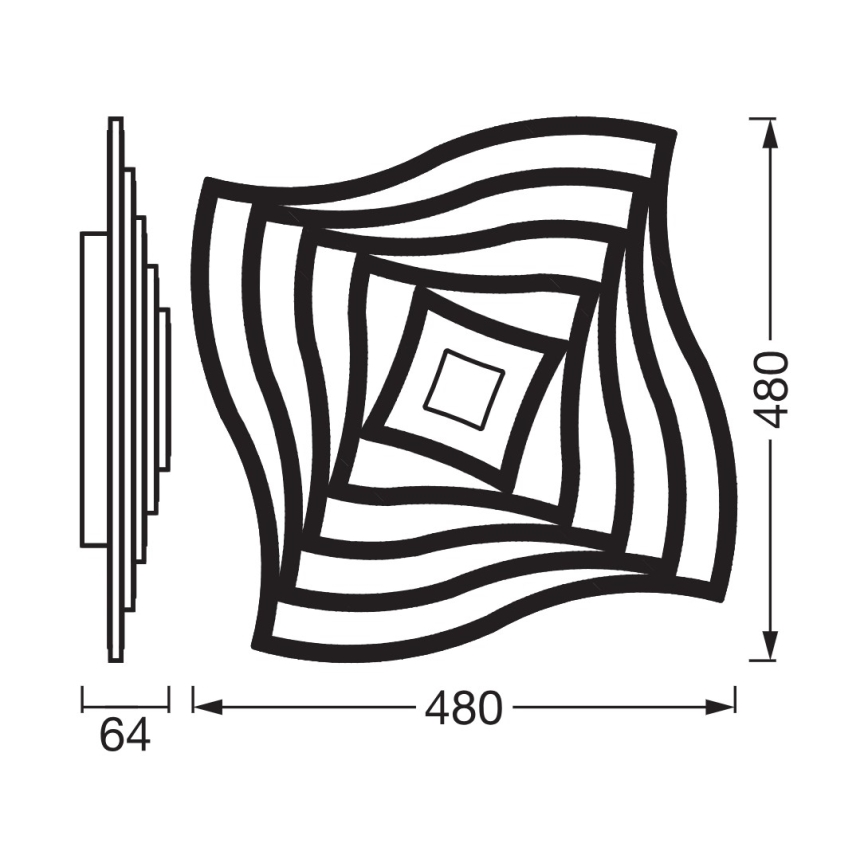 Osram - plafoniera LED dimmerabile ORBIS WAVES LED/43W/230V 2600-6000K 48x48 cm bianco + telecomando