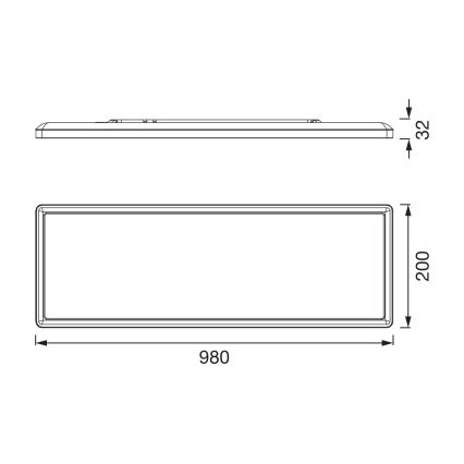 Osram - LED dimmerabile plafoniera da soffitto per bagno PLANON EASYFIX LED/30W/230V 2600-6000K 20x98 cm IP54 nera + telecomando