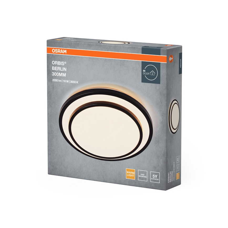 Osram - Plafoniera LED ORBIS BERLIN LED/16W/230V Ø 29,3 cm, nera