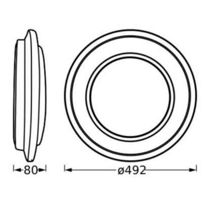 Osram - Plafoniera LED ORBIS BERLIN LED/36W/230V Ø 49,2 cm nera