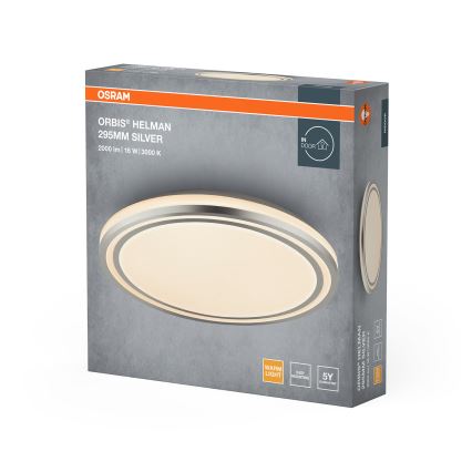 Osram - Plafoniera LED ORBIS HELMAN LED/16W/230V Ø 29,5 cm argento