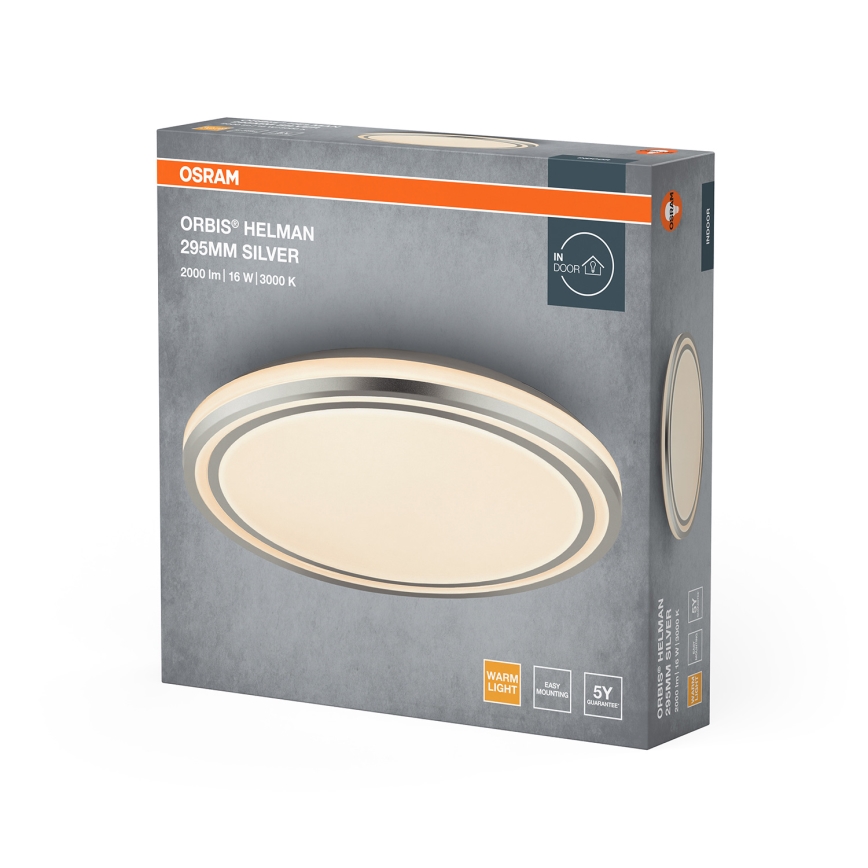 Osram - Plafoniera LED ORBIS HELMAN LED/16W/230V Ø 29,5 cm argento