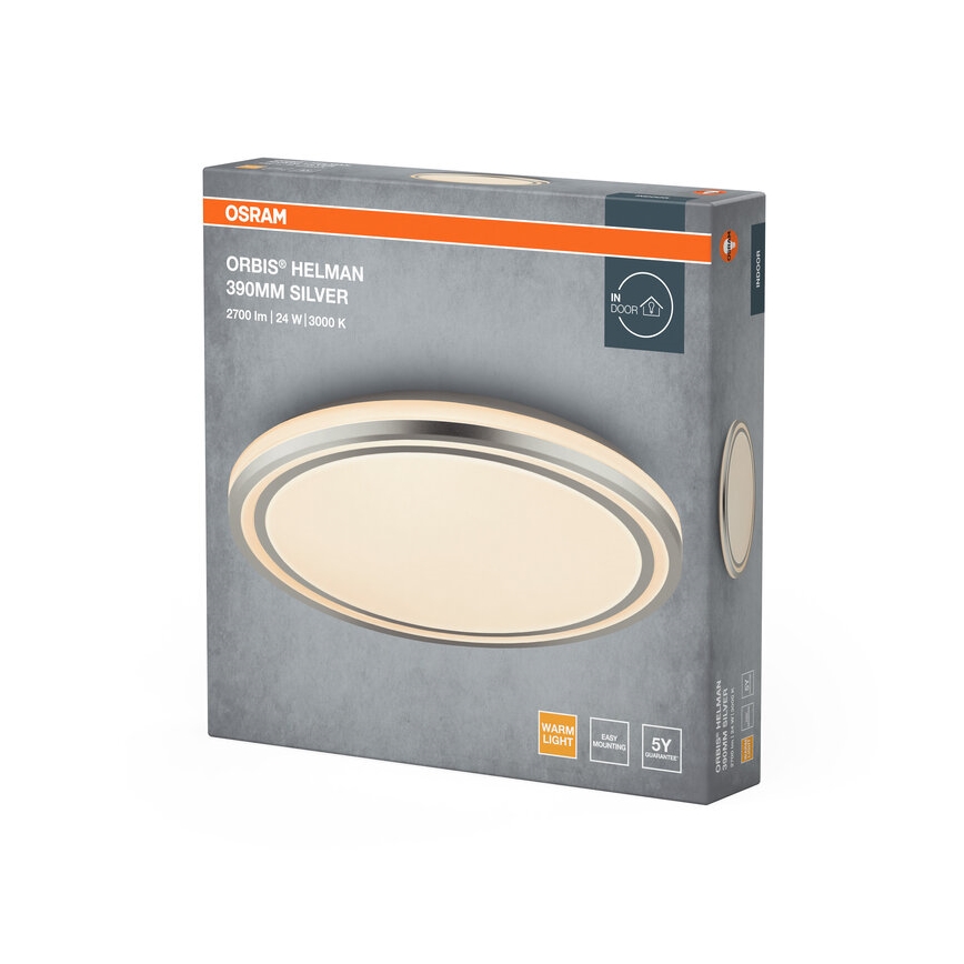 Osram - Plafoniera LED ORBIS HELMAN LED/24W/230V Ø 39 cm, argento
