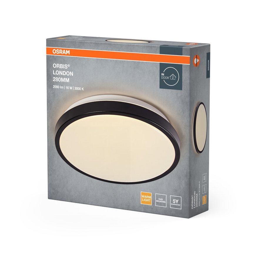 Osram - Plafoniera LED ORBIS LONDON LED/16W/230V Ø 28 cm nera