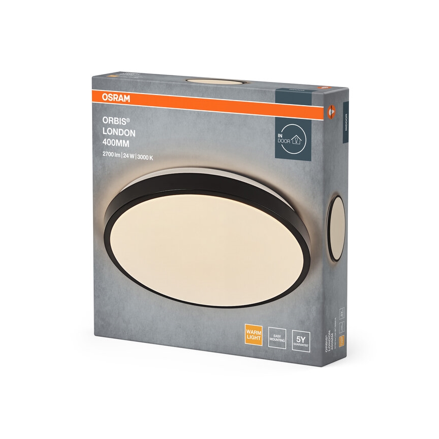Osram - Plafoniera LED ORBIS LONDON LED/24W/230V Ø 39,5 cm nero