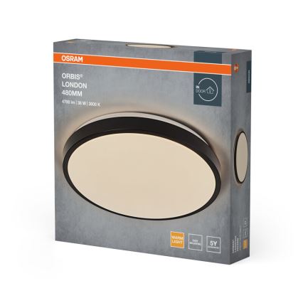 Osram - Plafoniera LED ORBIS LONDON LED/36W/230V Ø 48 cm nera