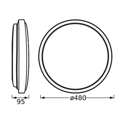 Osram - Plafoniera LED ORBIS LONDON LED/36W/230V Ø 48 cm nera