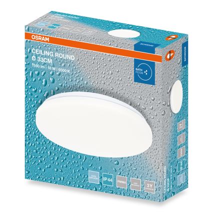 Osram - Plafoniera LED per bagno CEILING ROUND LED/18W/230V 6500K Ø 33 cm IP44 bianco
