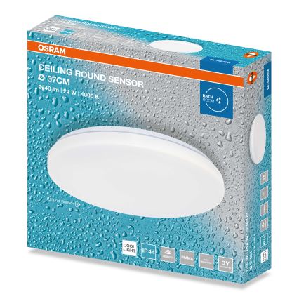 Osram - Plafoniera LED da bagno con sensore crepuscolare CEILING ROUND LED/24W/230V 4000K Ø 37 cm IP44, bianca