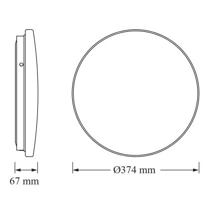Osram - Plafoniera LED da bagno con sensore crepuscolare CEILING ROUND LED/24W/230V 4000K Ø 37 cm IP44, bianca