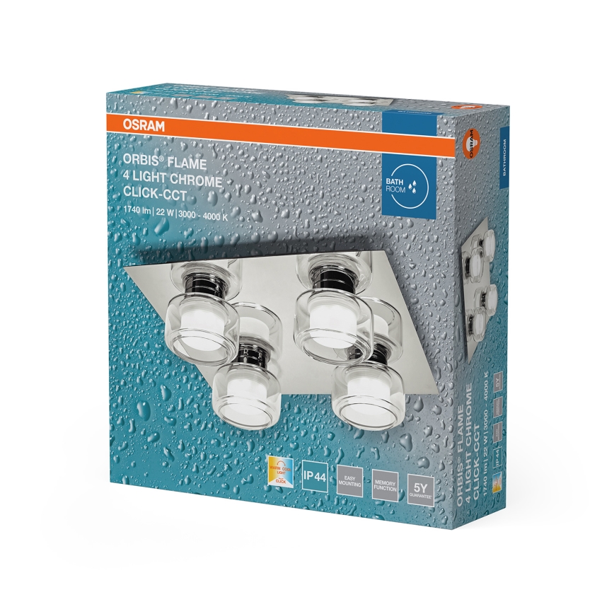 Osram - Plafoniera LED per bagno ORBIS FLAME 4xLED/5,5W/230V 3000/4000K IP44 cromo lucido