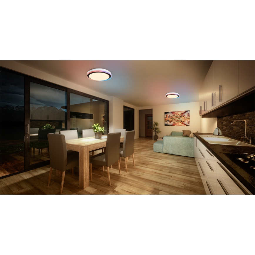 Osram - Lampada da soffitto dimmerabile LED RGBW SMART+ MAGIC LED/38W/230V Ø 49 cm nera 2700–6500K Wi‑Fi