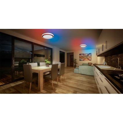 Osram - Lampada da soffitto dimmerabile LED RGBW SMART+ MAGIC LED/38W/230V Ø 49 cm nera 2700–6500K Wi‑Fi