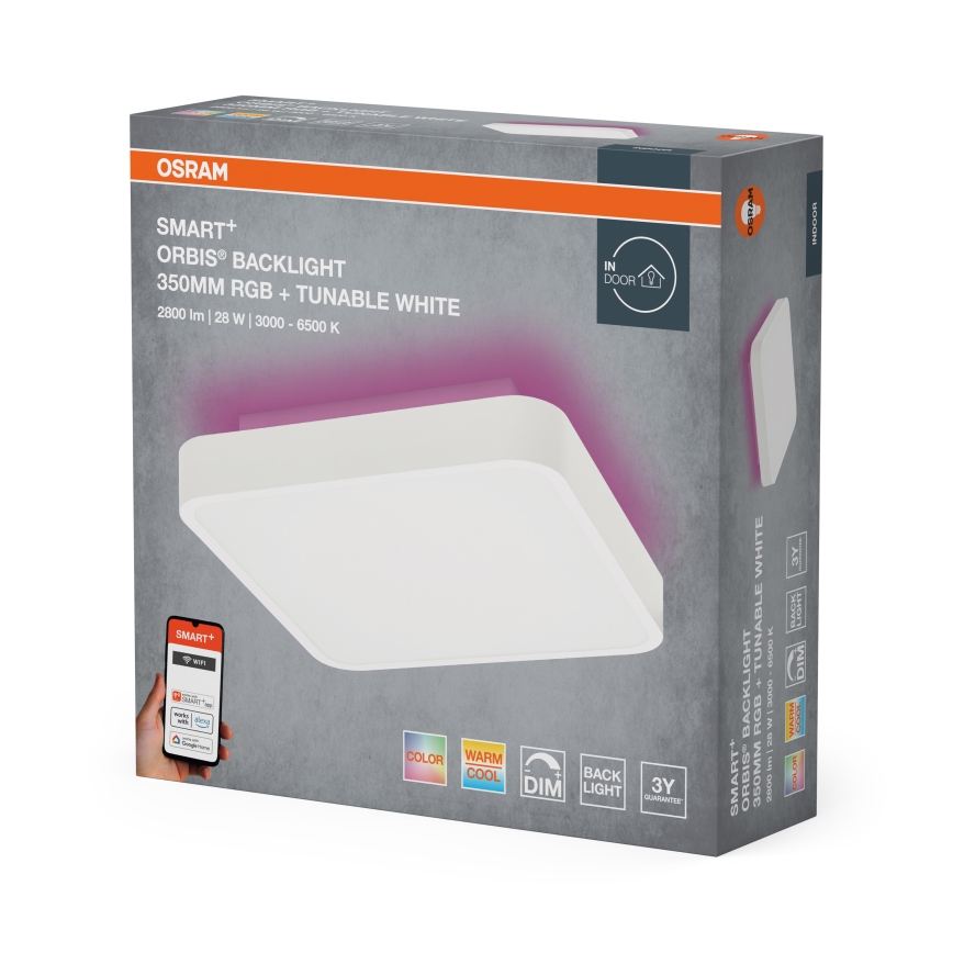 Osram - Plafoniera LED RGBW dimmerabile SMART+ ORBIS LED/28W/230V 35x35 cm 2700-6500K Wi-Fi