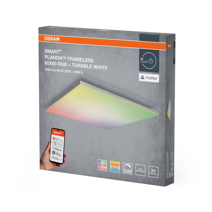 Osram - Plafoniera LED RGBW dimmerabile SMART+ PLANON LED/40W/230V 60x60 cm 3000-6500K Wi-Fi