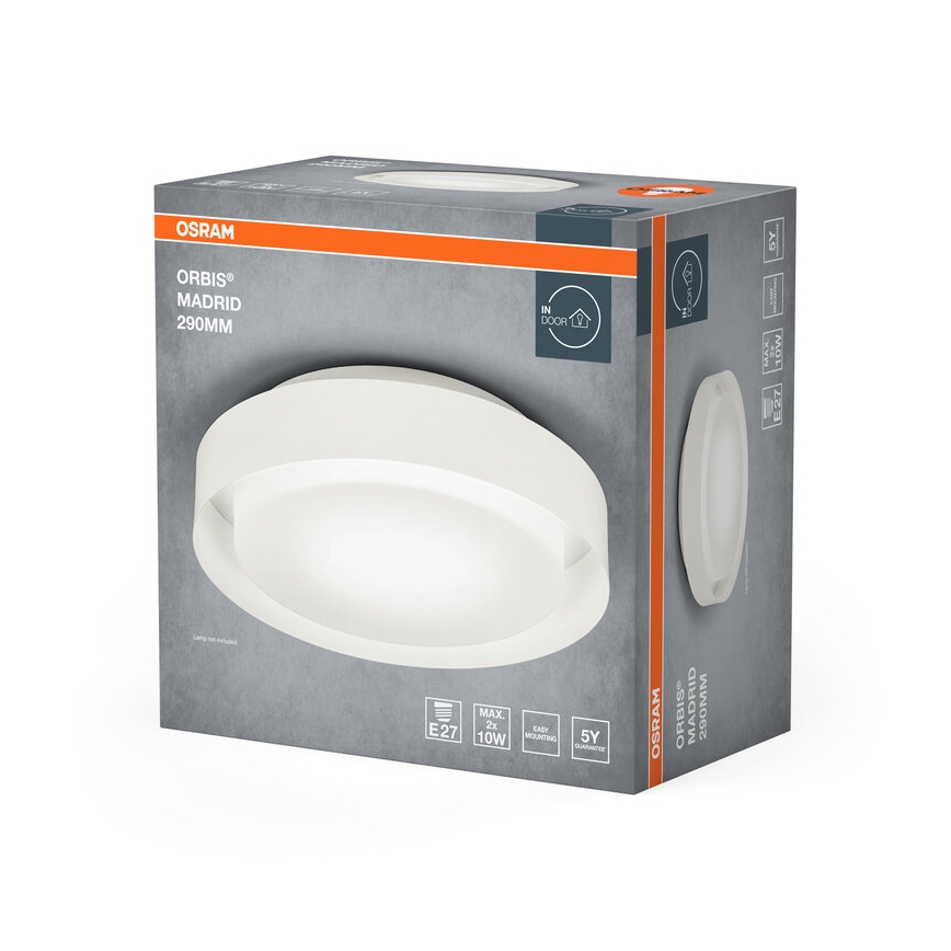 Osram - Plafoniera ORBIS MADRID 2xE27/10W/230V Ø 29 cm bianca