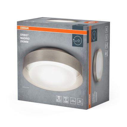 Osram - Plafoniera ORBIS MADRID 2xE27/10W/230V Ø 29 cm cromo opaco